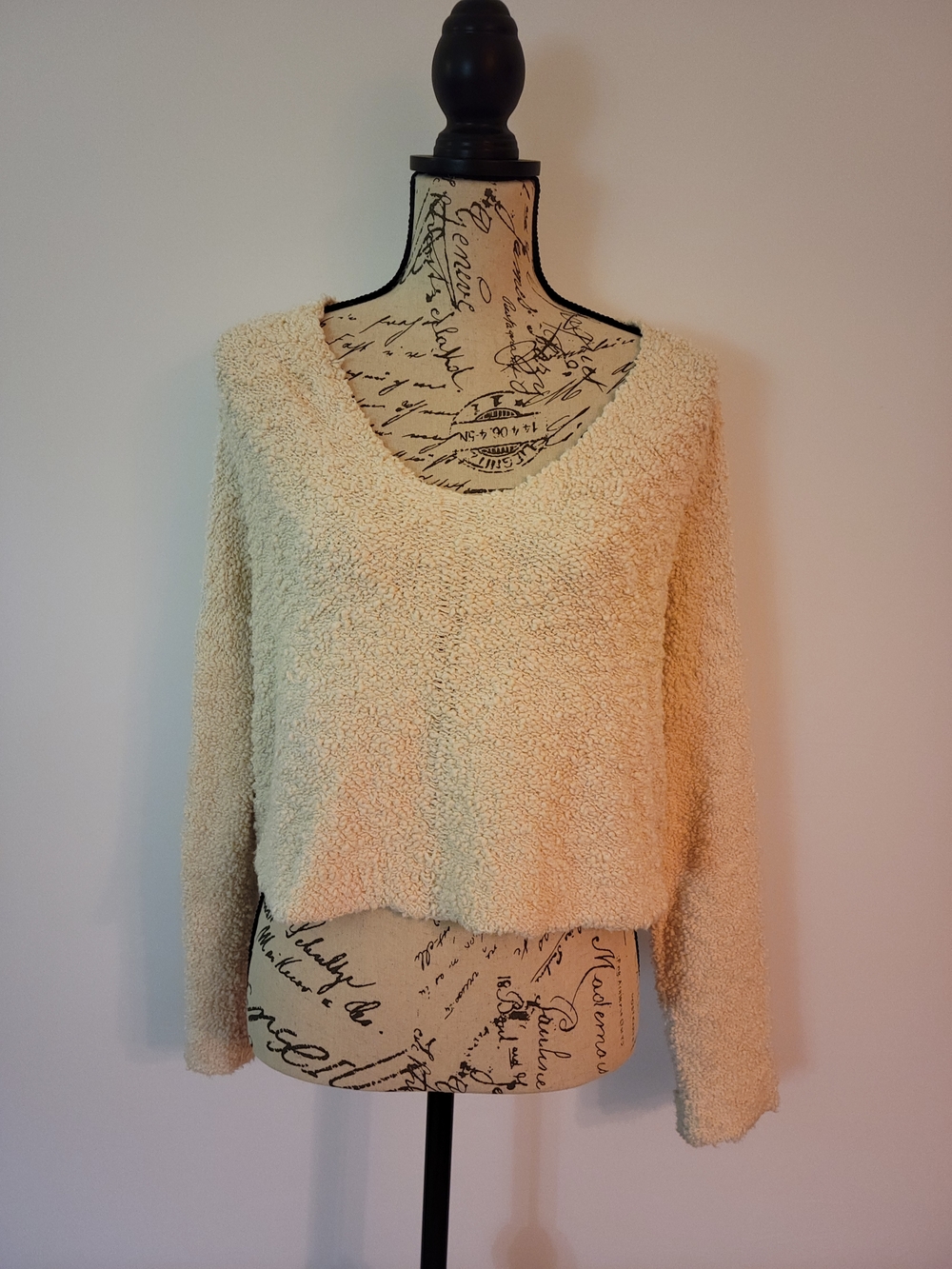 Free People Ivory Popcorn Pullover Sweater Size M - Picture 10 of 15